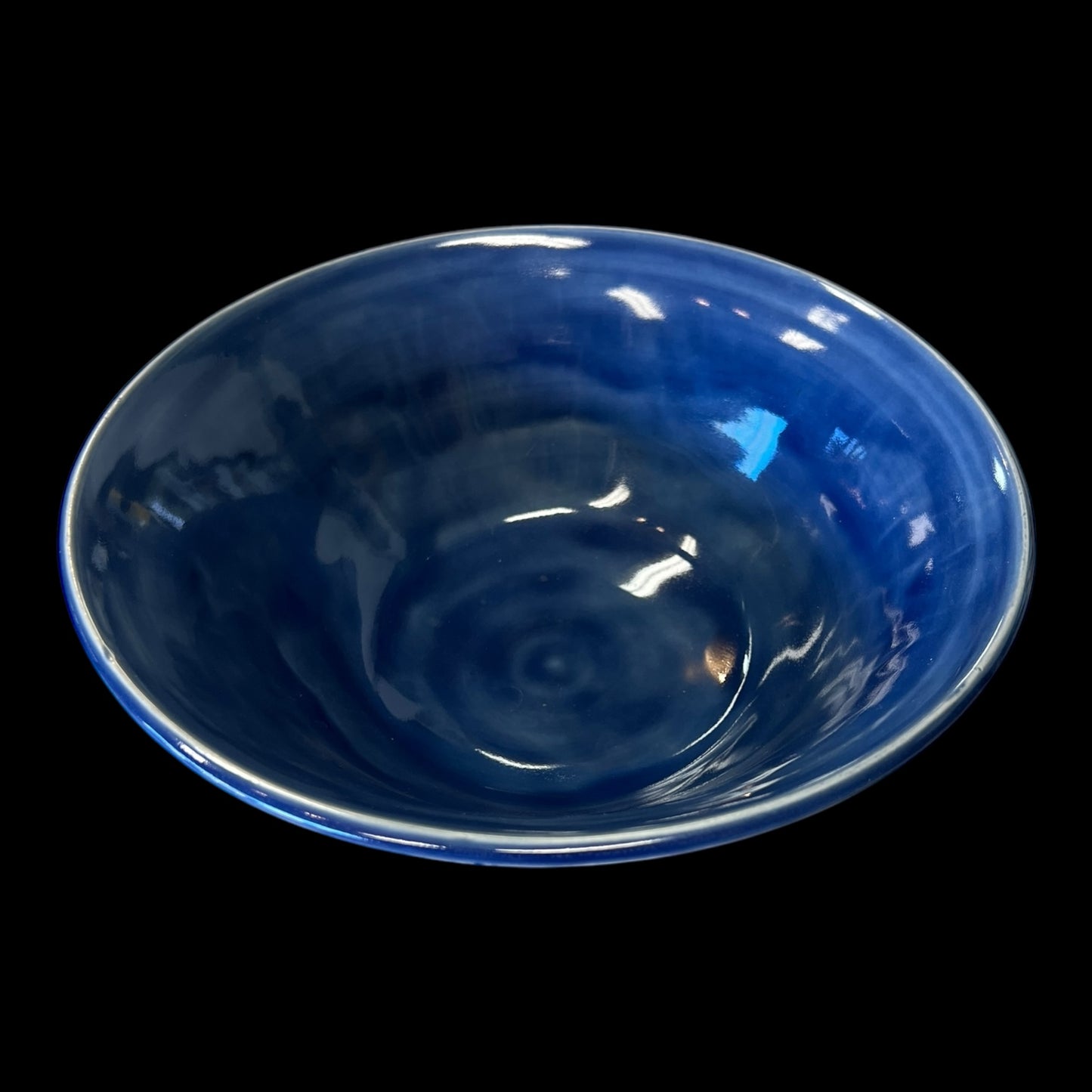 Carved Bowl with Glossy Blue