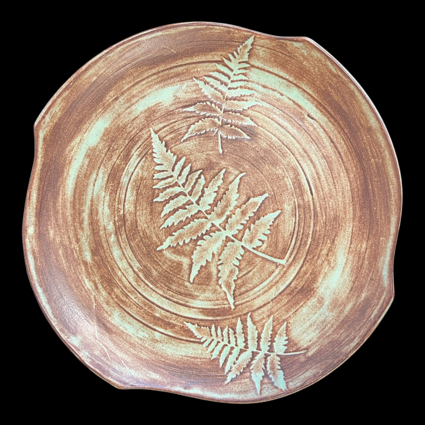 Earthy Matte Fern Plate
