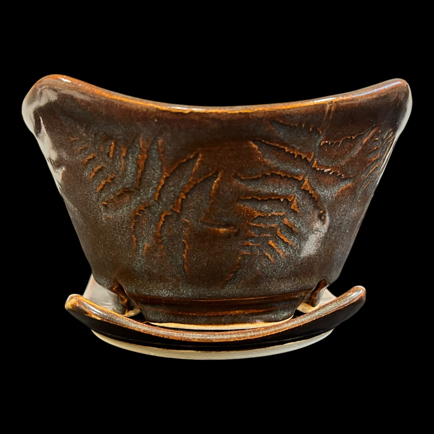 Satin Matte Fern Berry Bowl in Misty Autumn Glaze