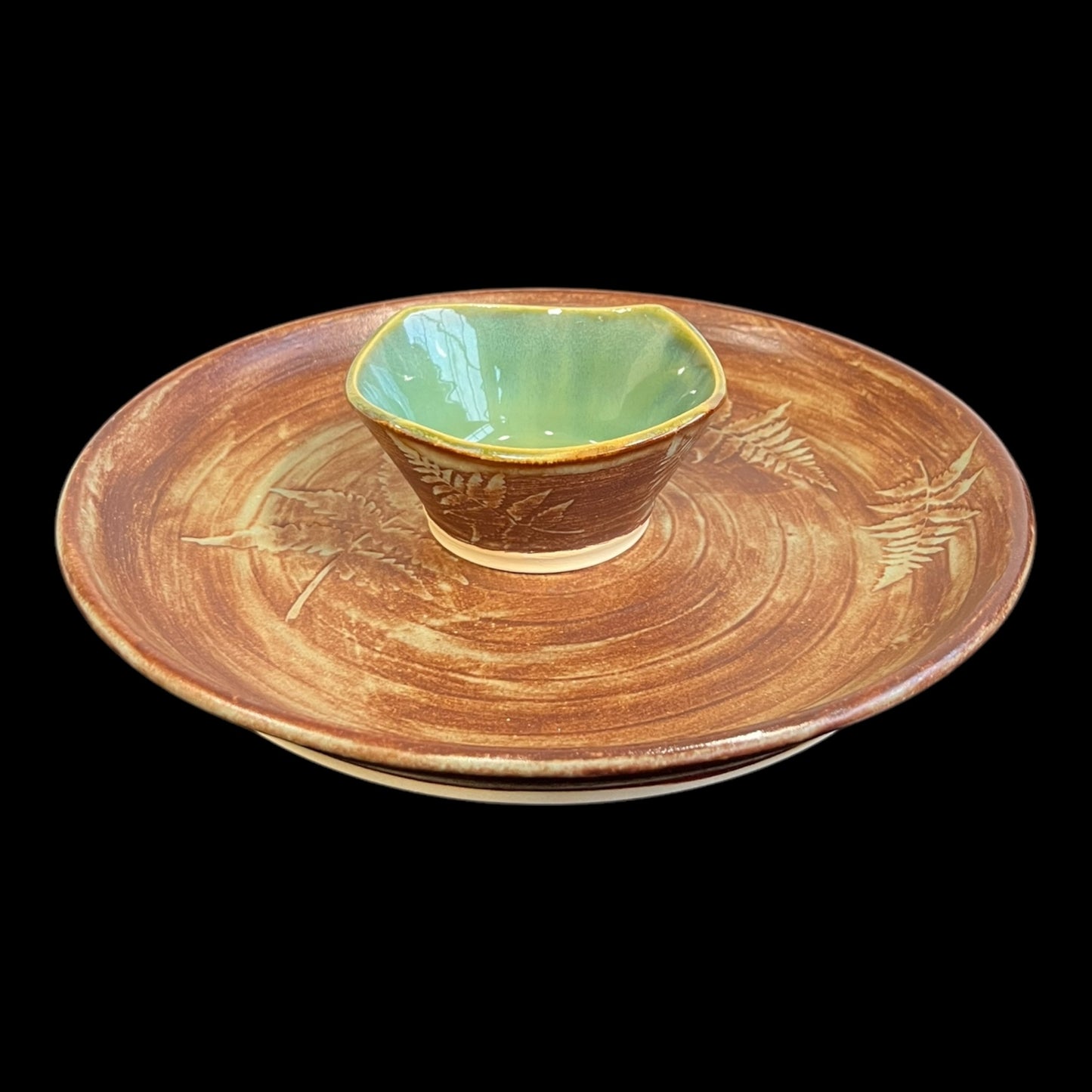 Earthy Matte Fern Chip and Dip Set