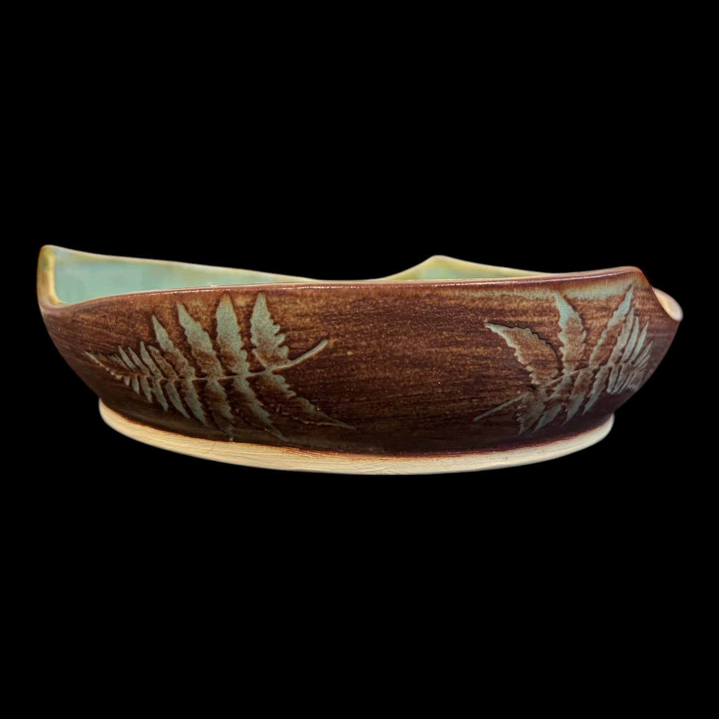 Earthy Matte Fern Bowl