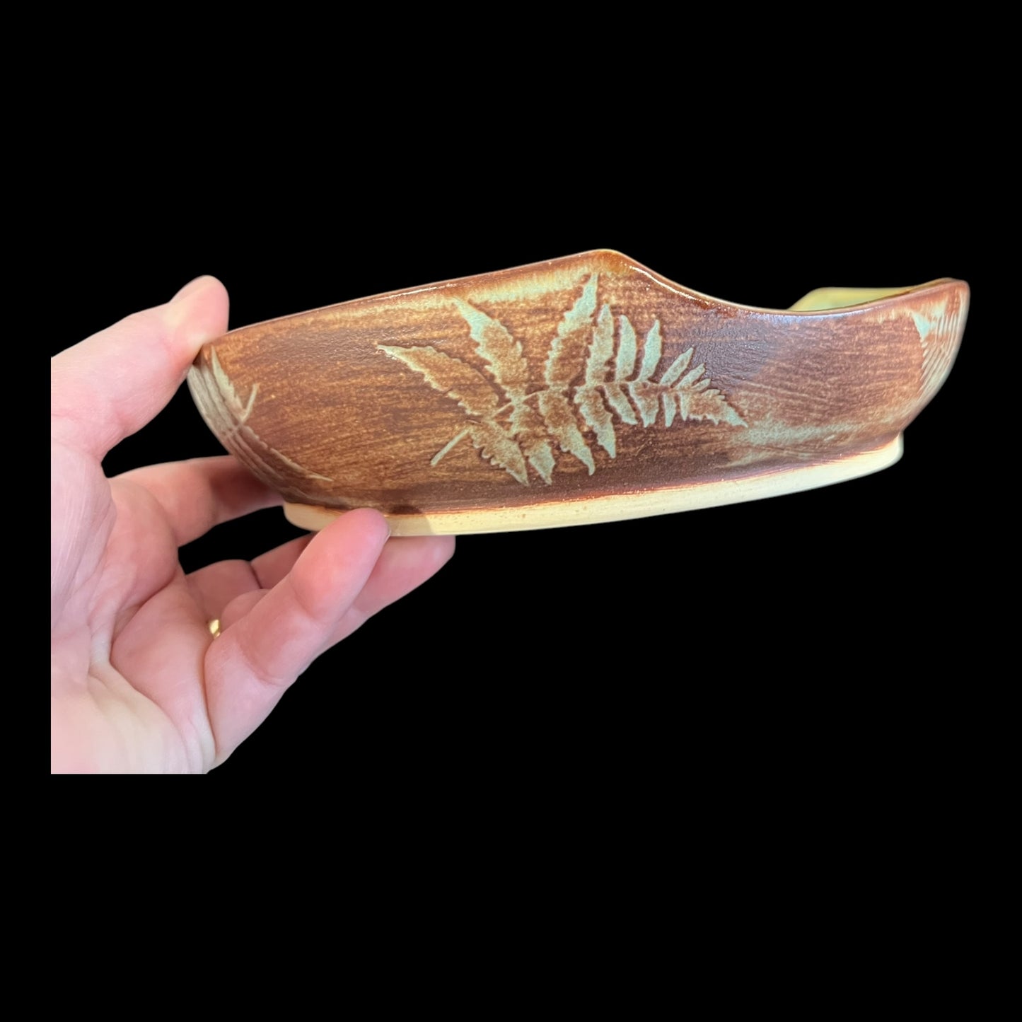 Earthy Matte Fern Bowl