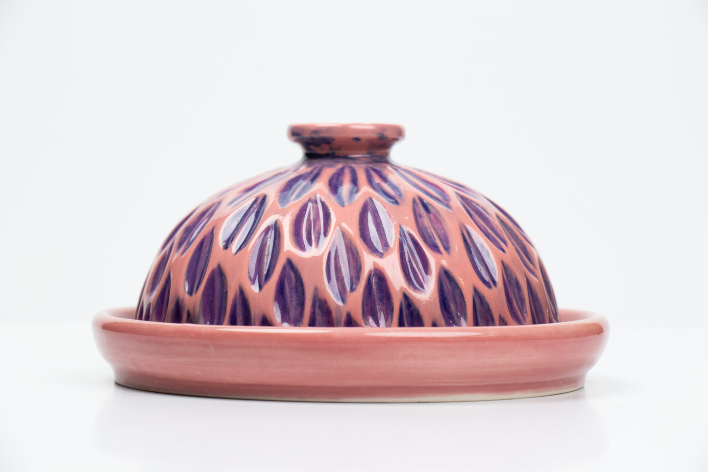 Pink Dahlia Butter Dish