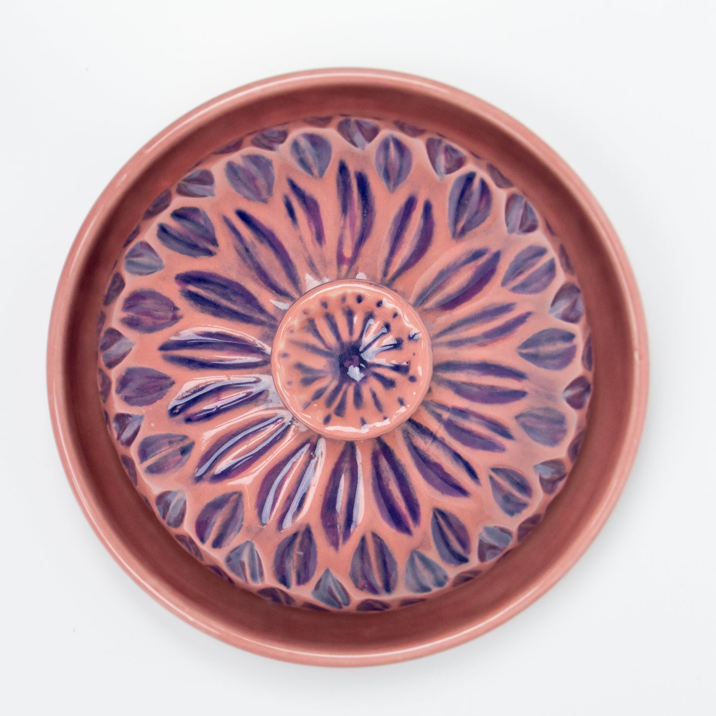Pink Dahlia Butter Dish