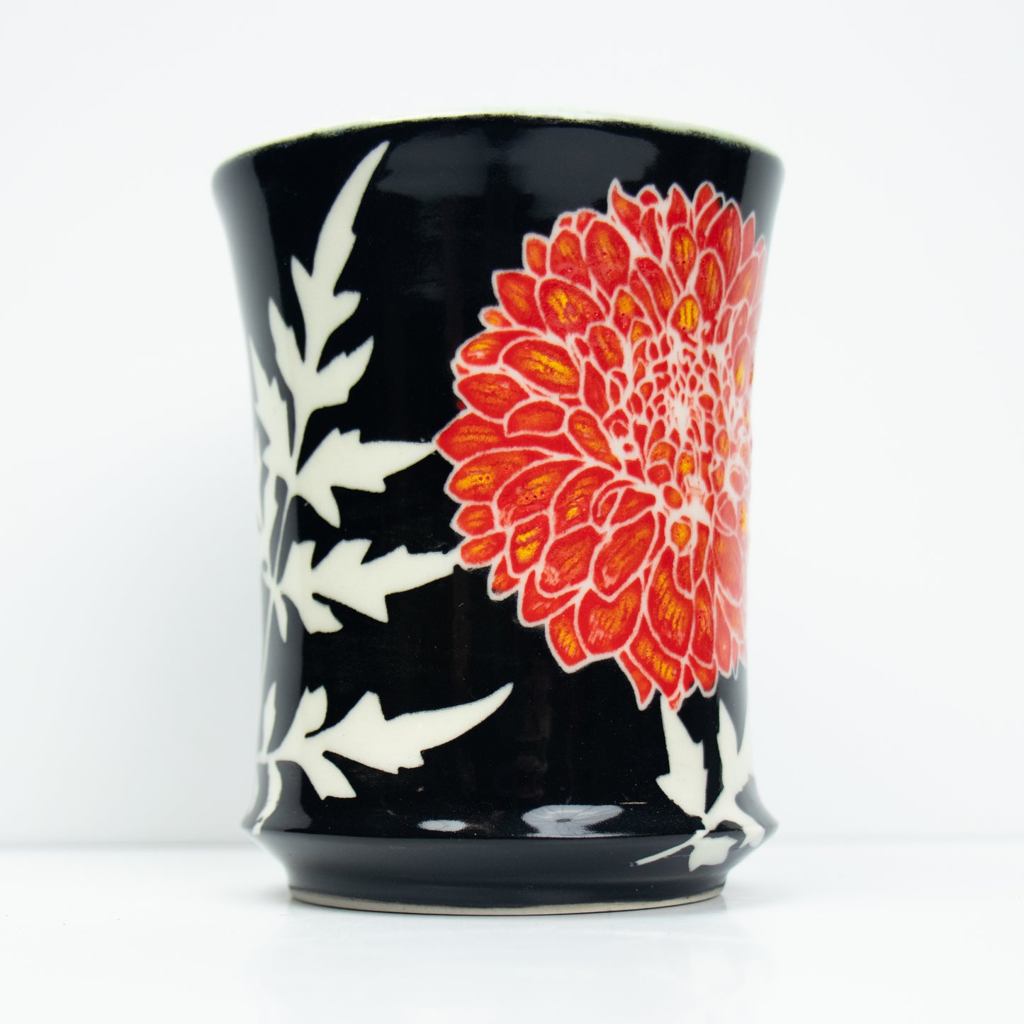 Red Dahlia Flower Tumbler