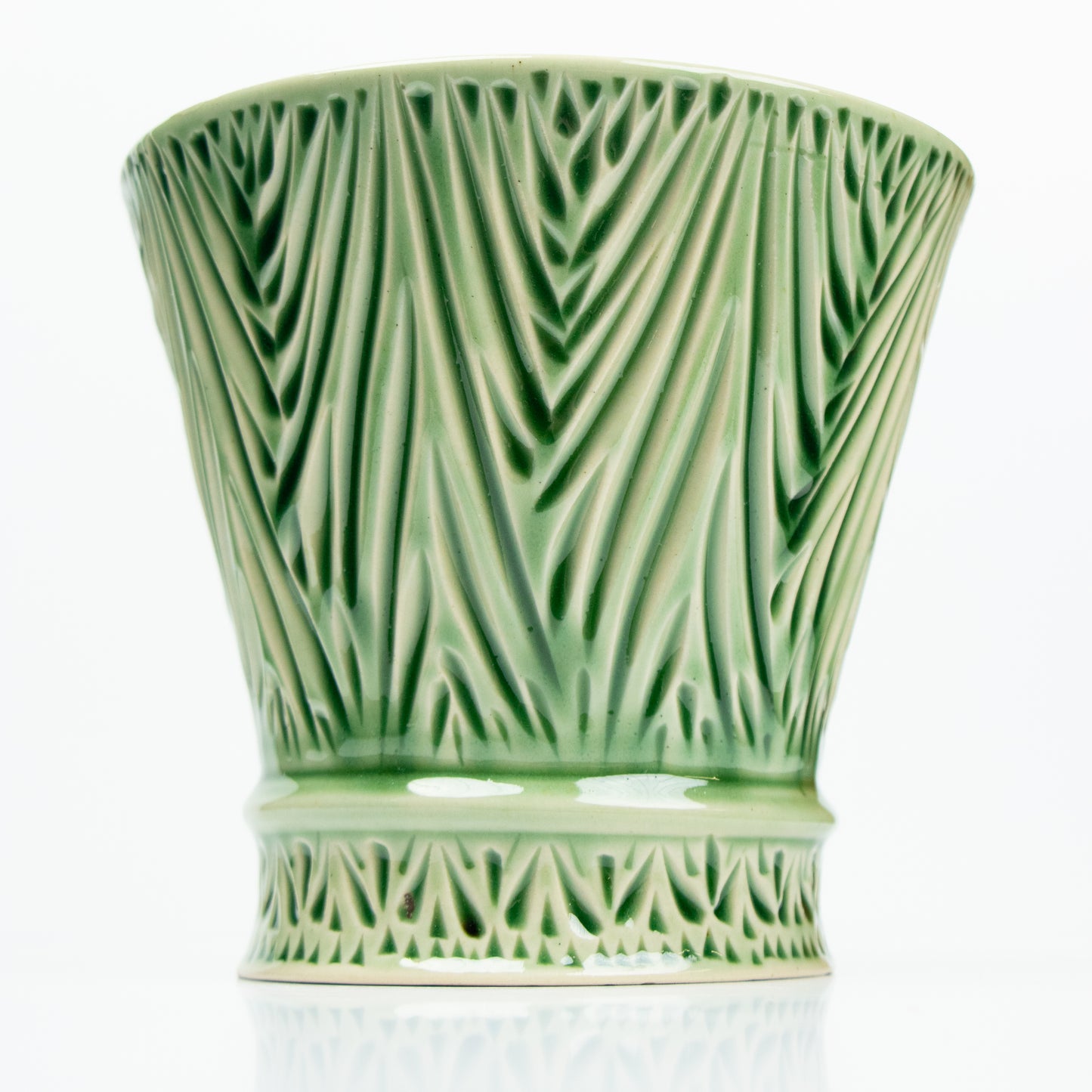 Green Carved Vase