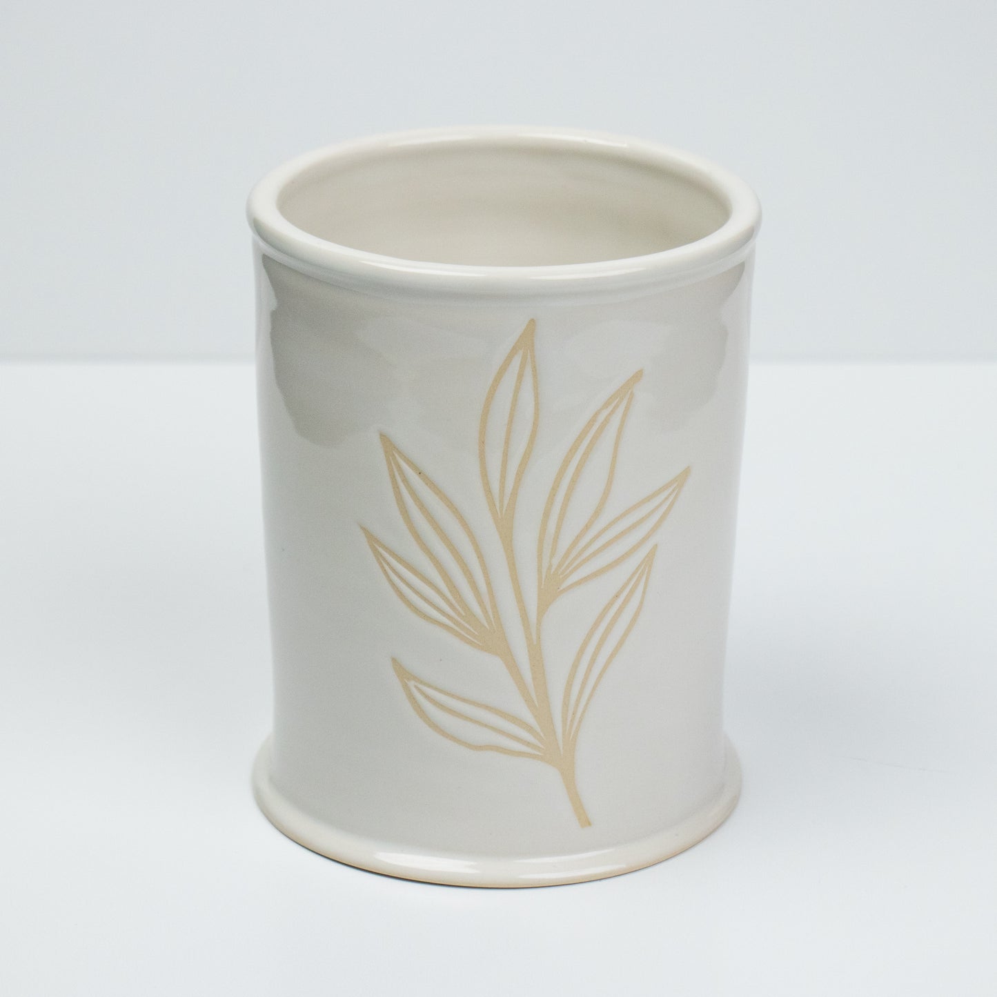 White Leaf Vase