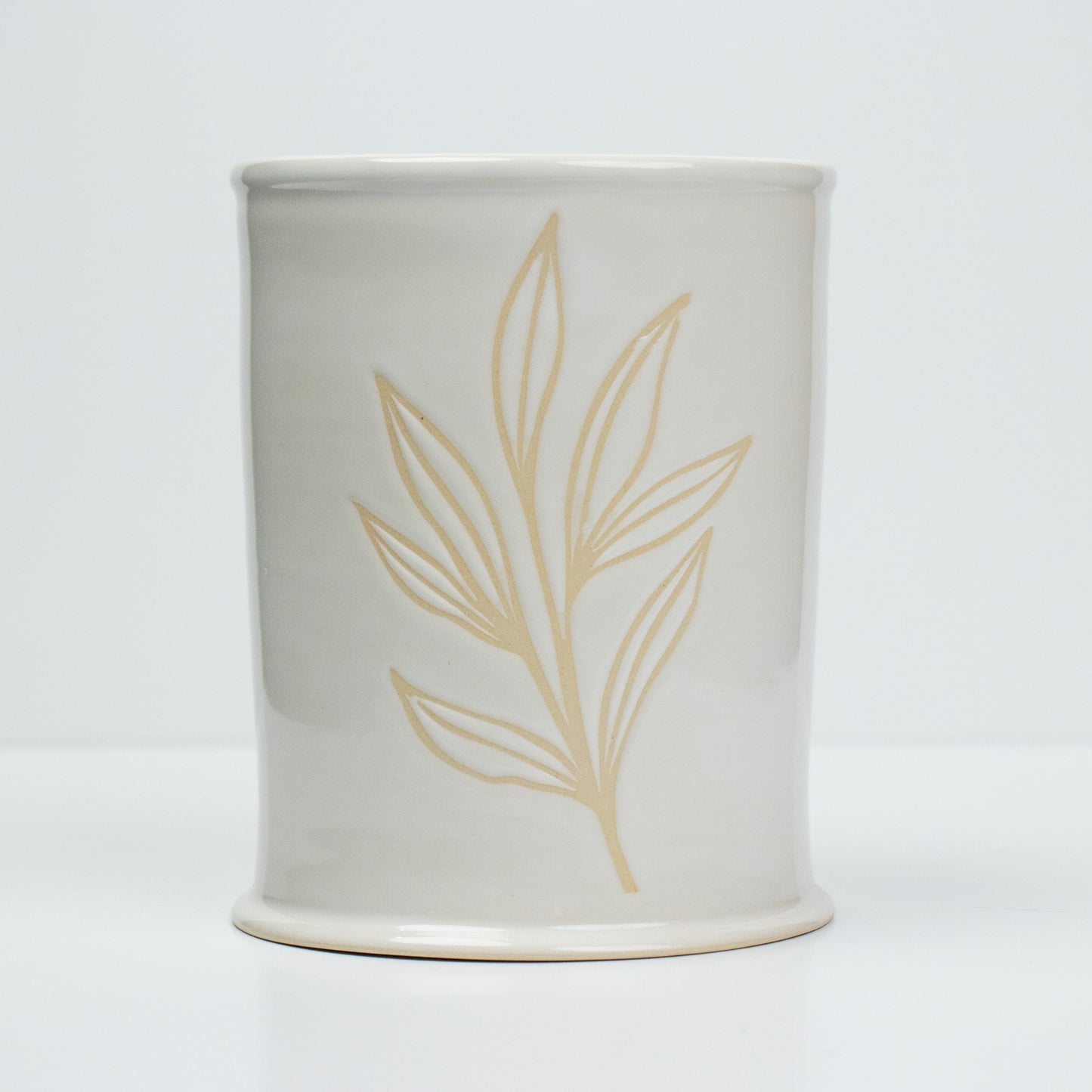 White Leaf Vase