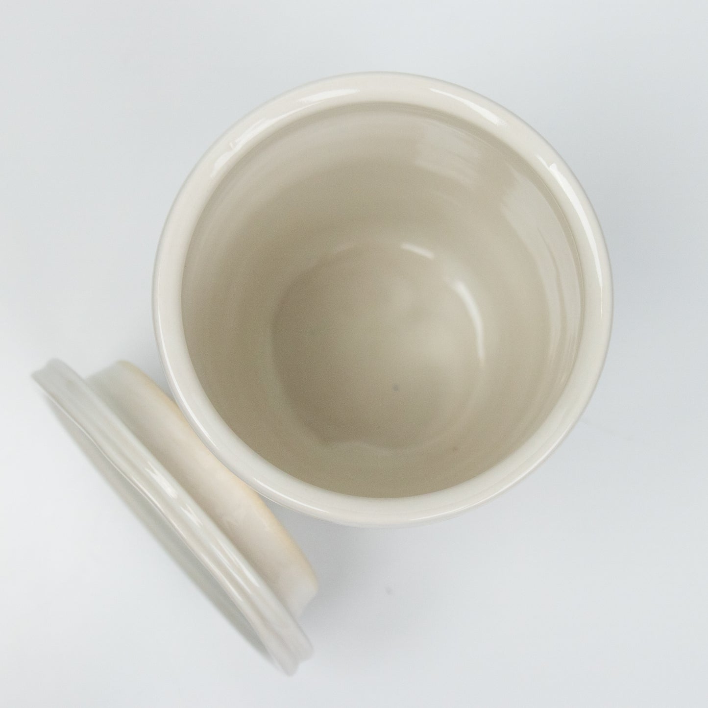 White Leaf Canister with Lid