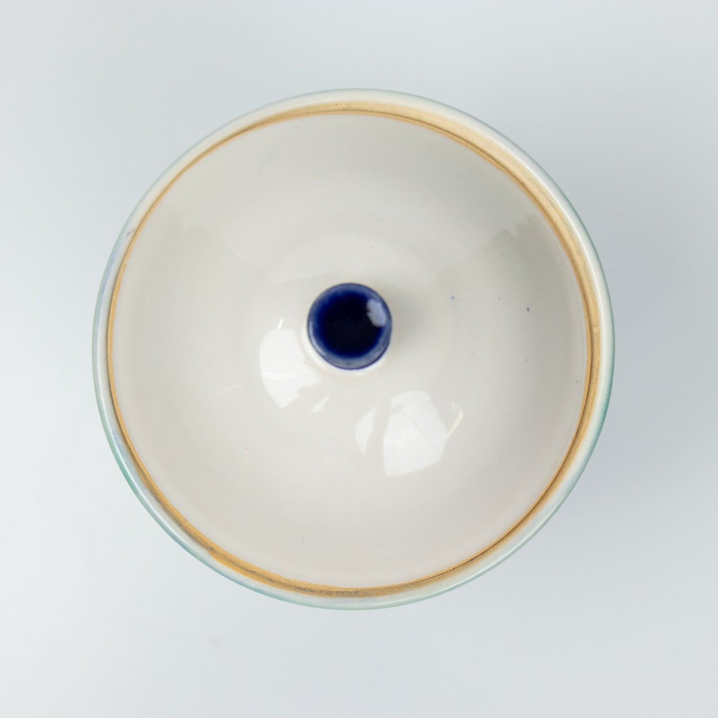 Blue-Green Canister with White Lid