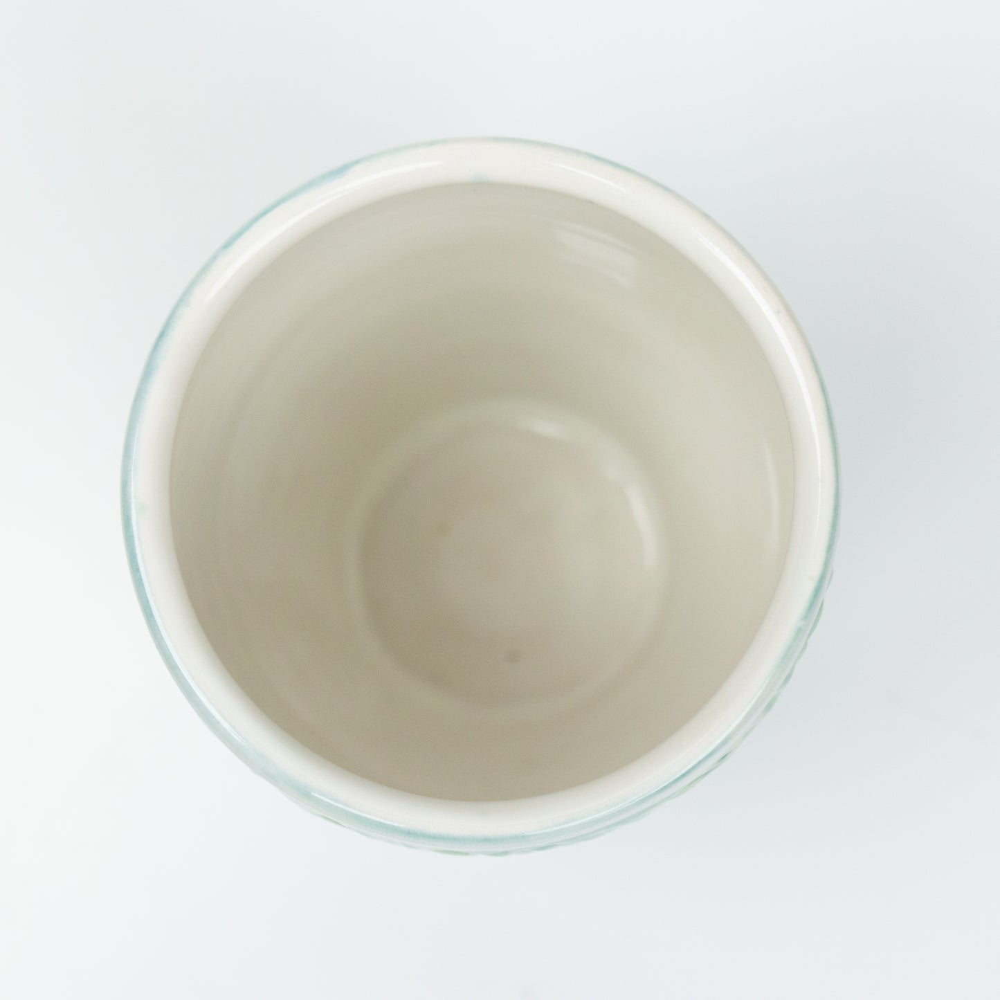 Carved Blue-Green Leaf Tumbler