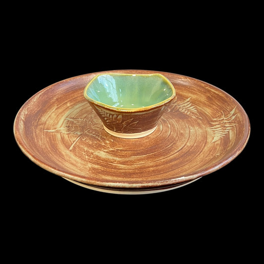 Earthy Matte Fern Chip and Dip Set