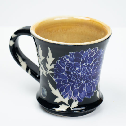 Blue Dahlia Flower Mug