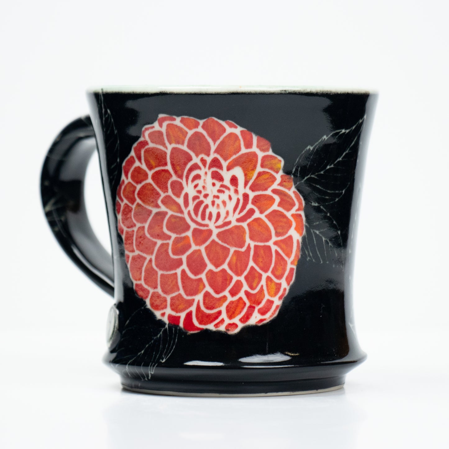 Red Dahlia Flower Mug