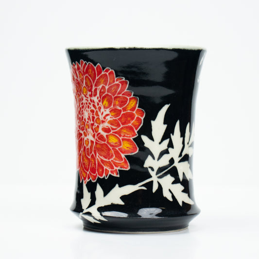 Red Dahlia Flower Tumbler