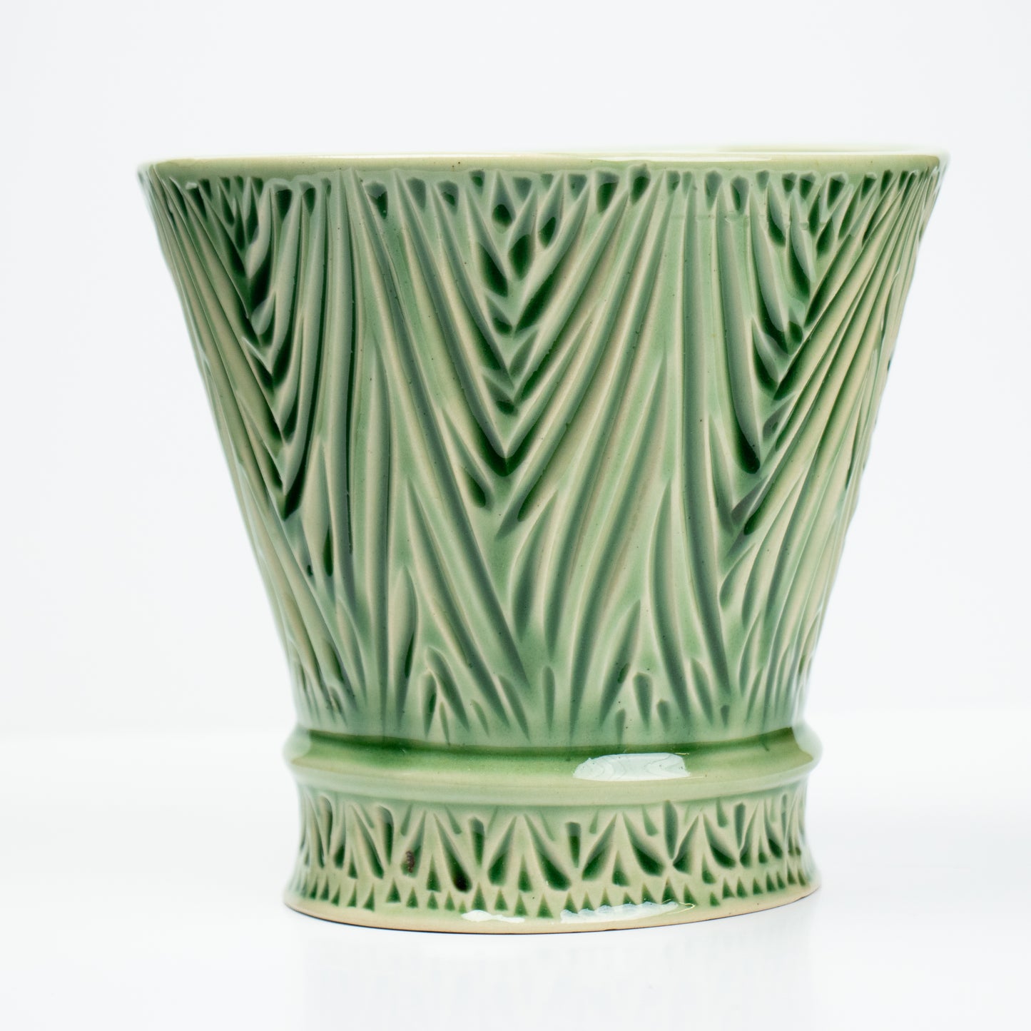 Green Carved Vase