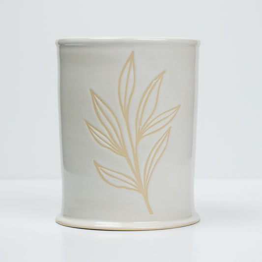 White Leaf Vase