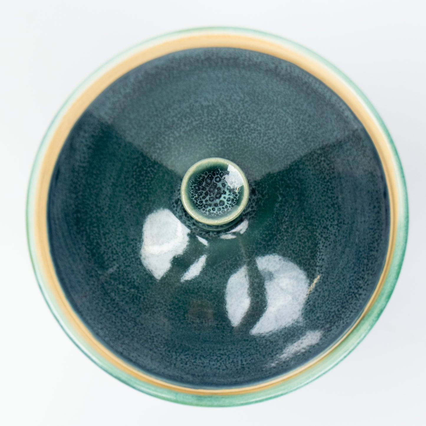Blue-Green Canister with Lid
