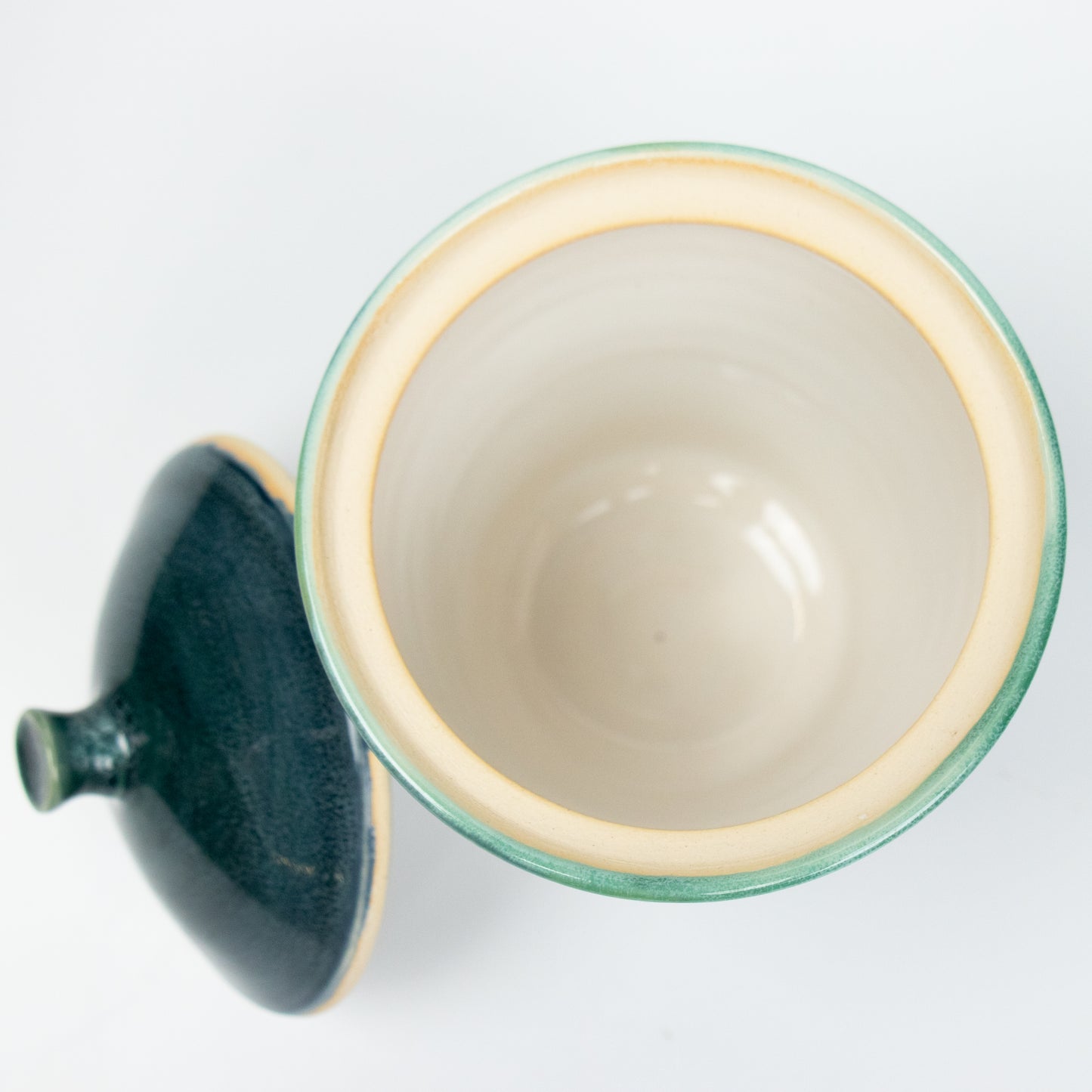 Blue-Green Canister with Lid